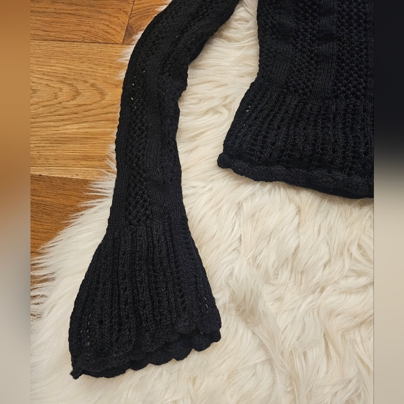 Vintage Black Lace-Up Women's Sweater With Cami - Picture 3 of 9